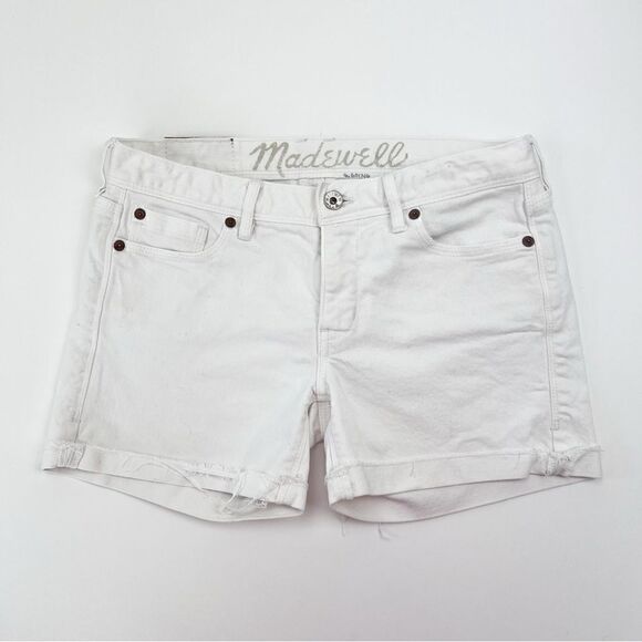 Madewell White Jean Shorts Size 26 Shortie - Picture 2 of 6